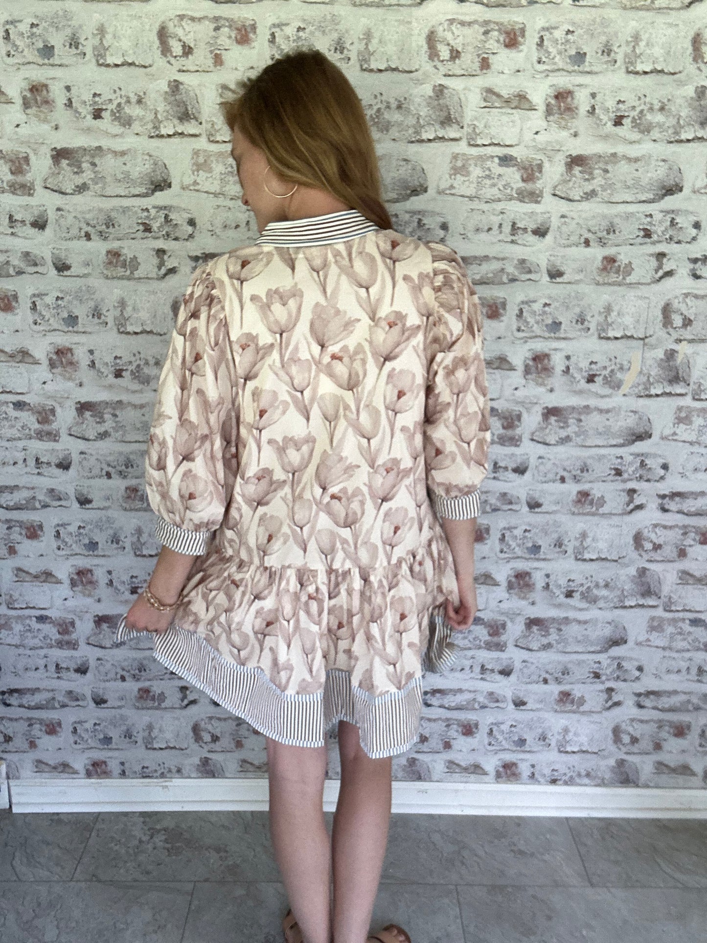 Lottie Lou Floral & Stripe Mini Dress