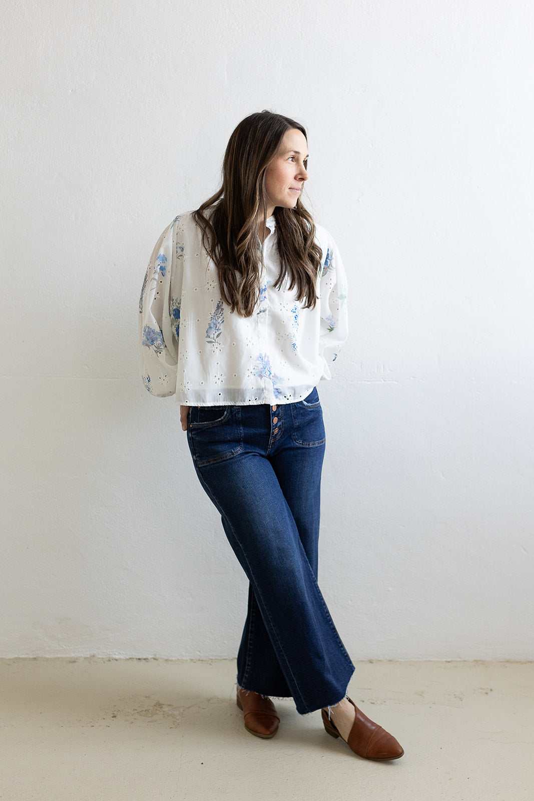 Cropped Button Up Jeans