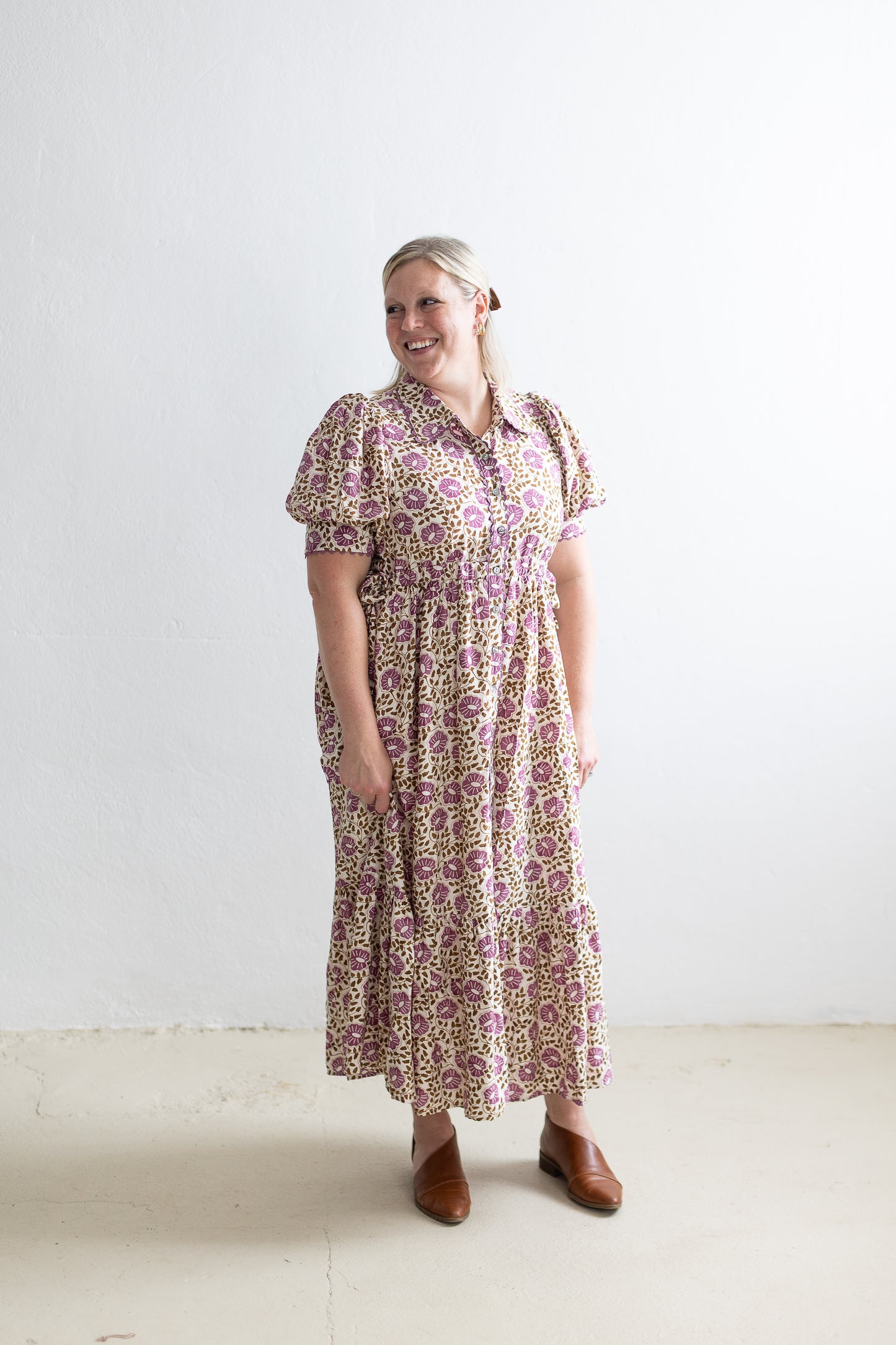 Daisy Chain Dreams Collared Midi Dress