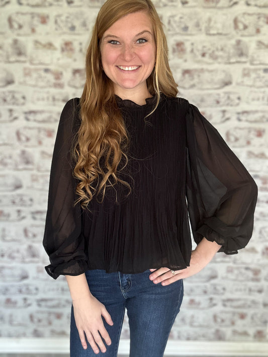 Pleasantly Pleated Blouse
