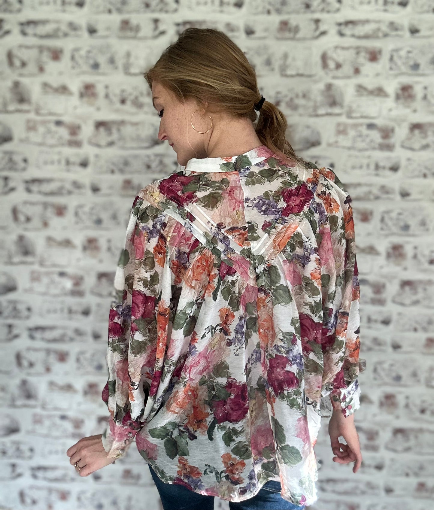 At the Garden Floral Blouse