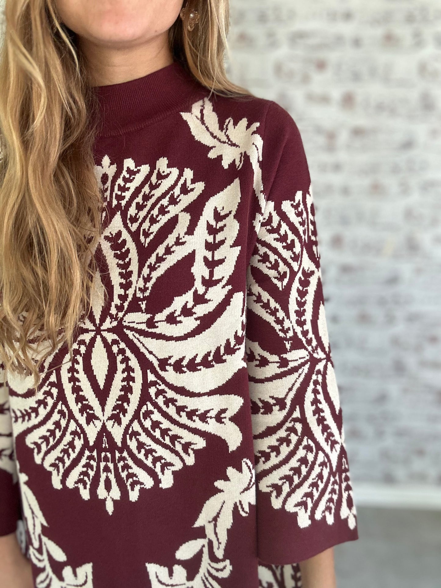 Baroque Bloom Knit Shift Dress