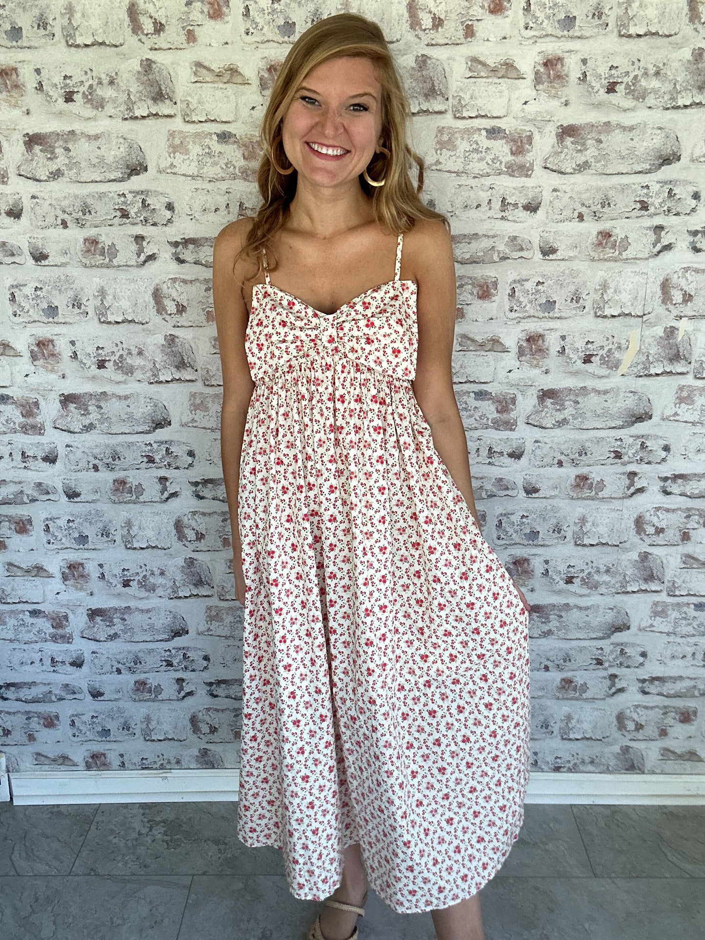 Love Story Bow Front Midi Dress