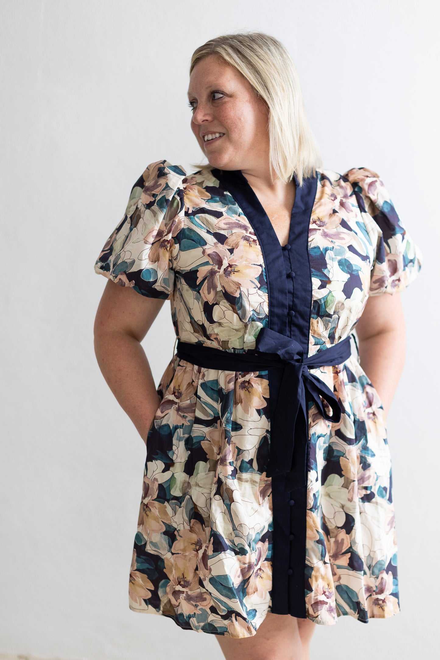 Dusky Meadow Navy Mini Dress
