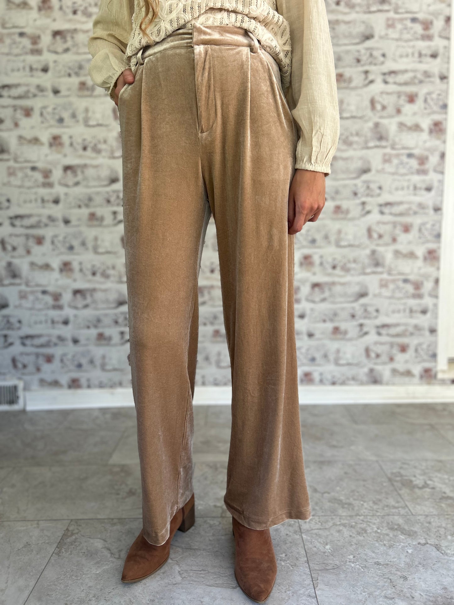 High Waist Velvet Pants