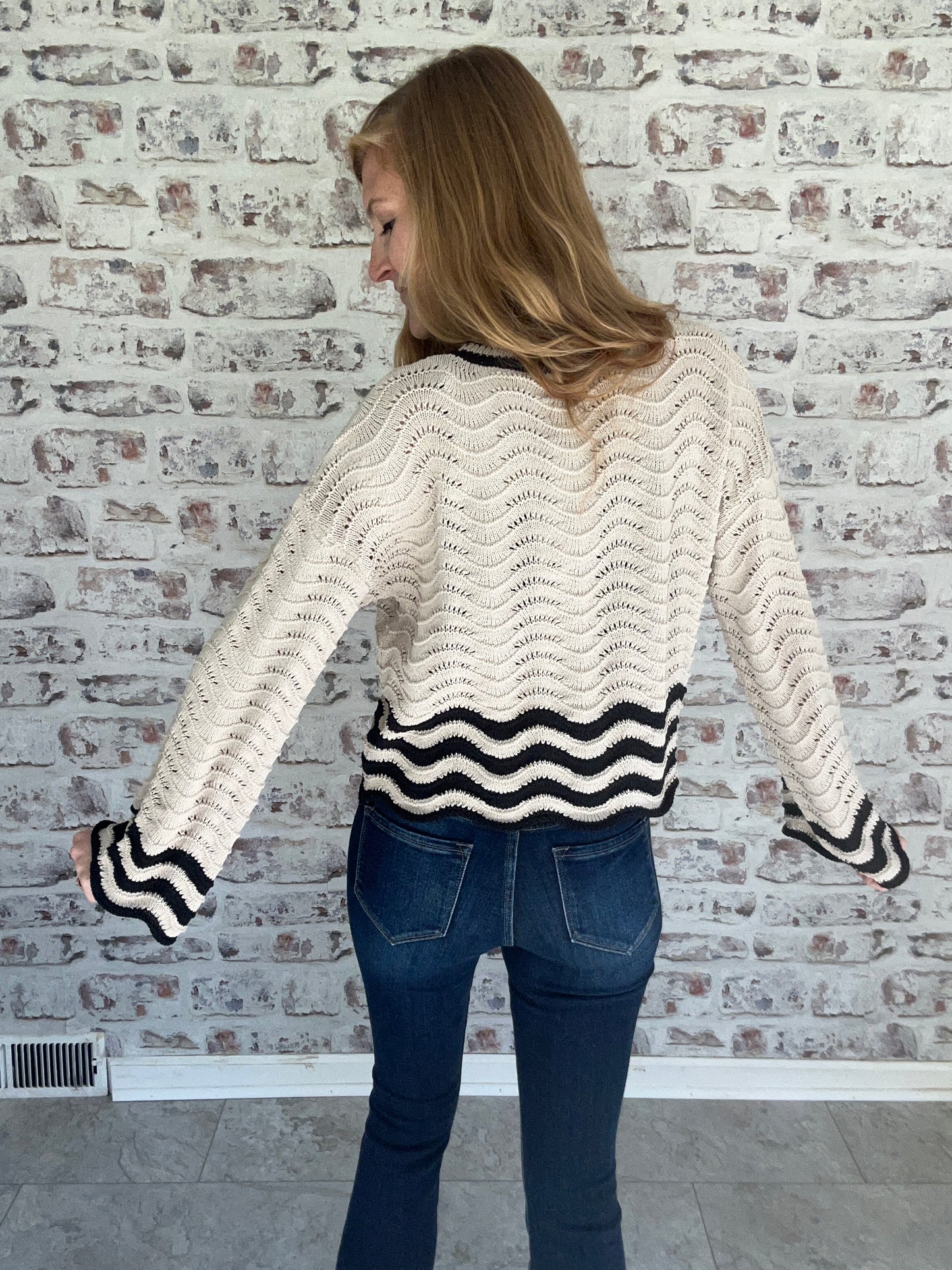 Wavy Knit Sweater