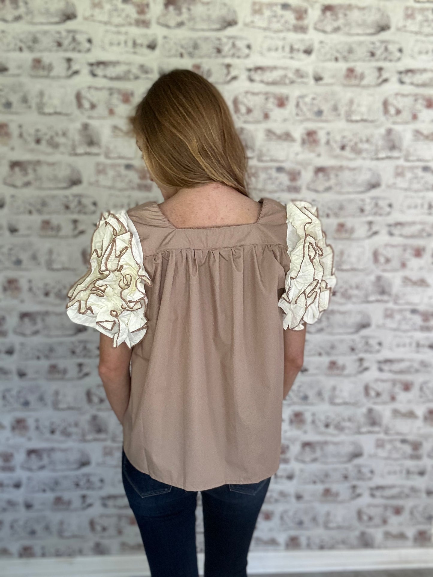 Ruffle Puff Sleeve Top