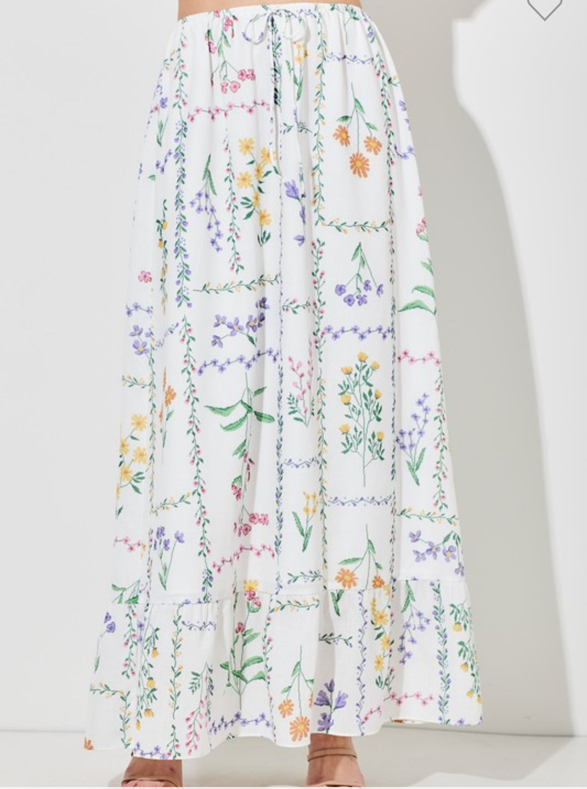 Once Upon a Meadow Floral Midi Skirt