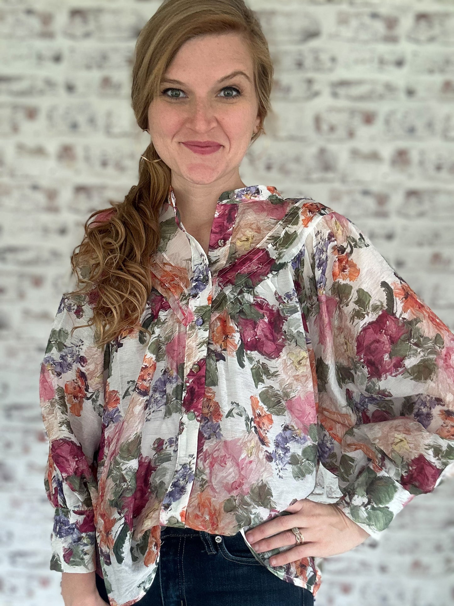At the Garden Floral Blouse
