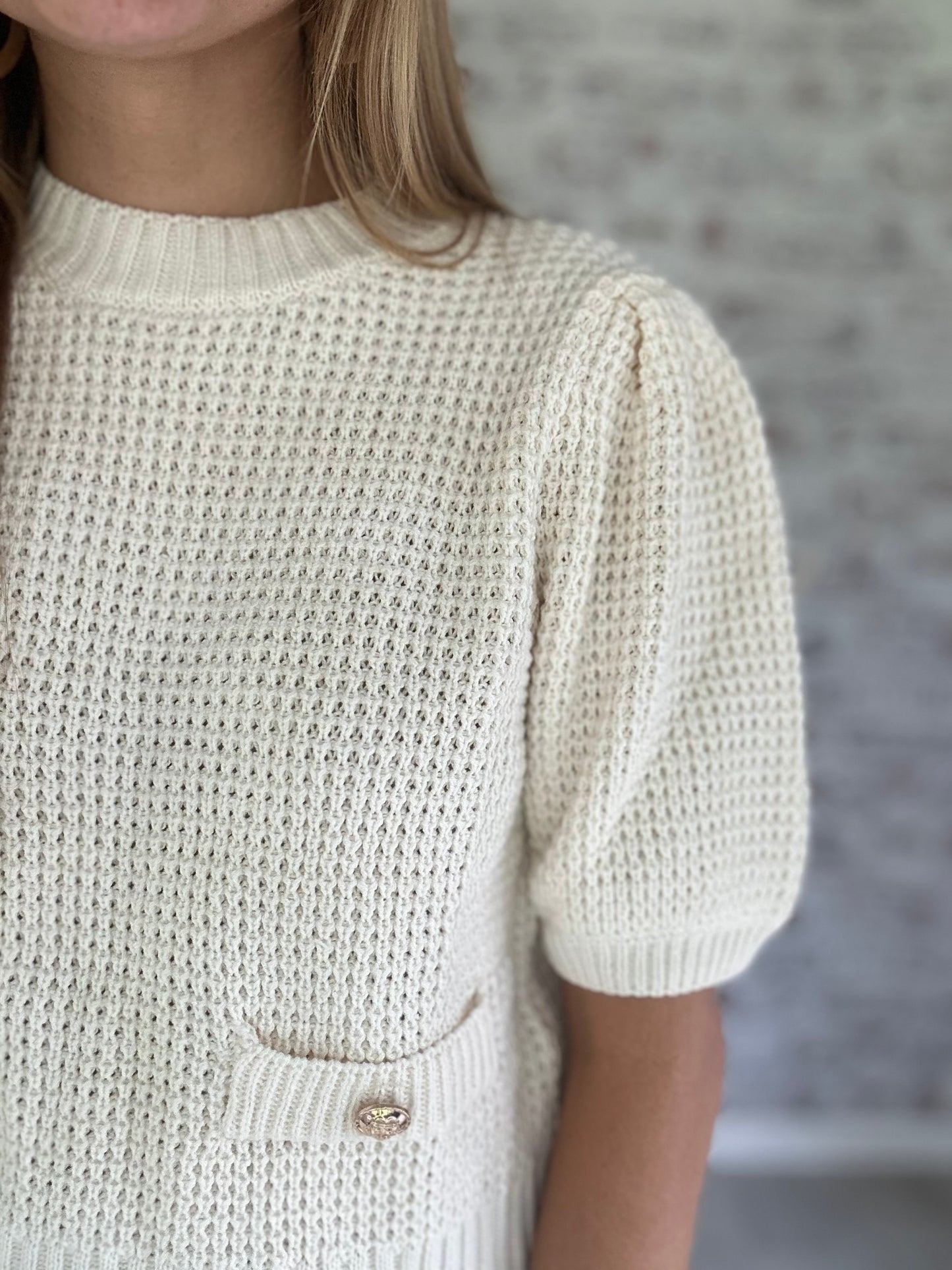 Buttoned & Blushed Knit Top