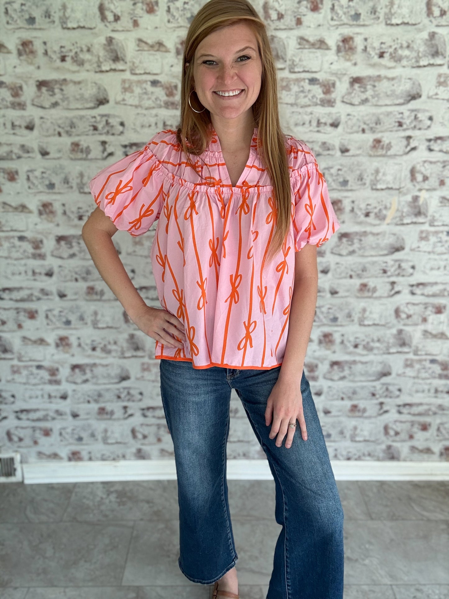 Sweet on Bows Puff Sleeve Top