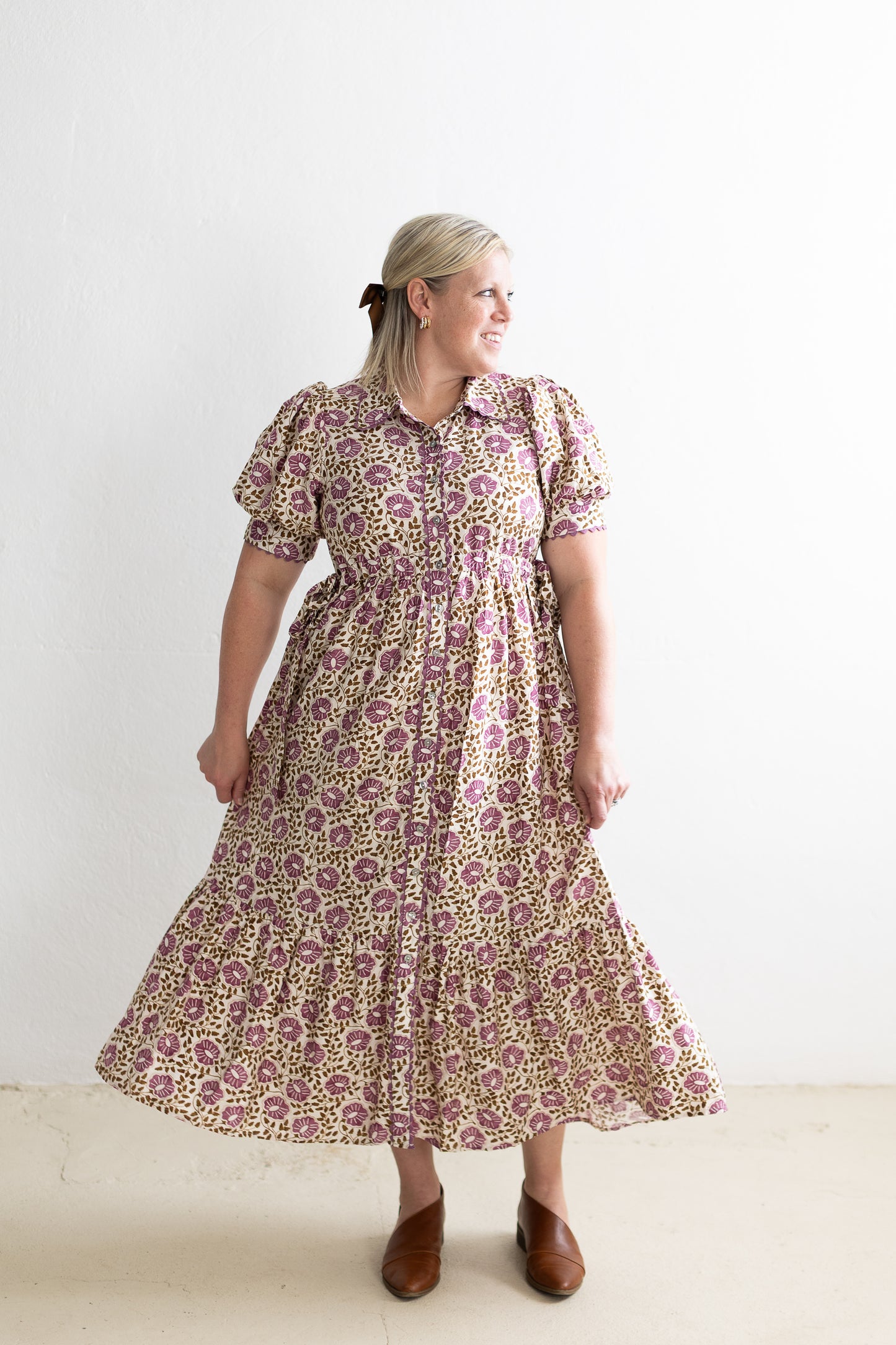 Daisy Chain Dreams Collared Midi Dress