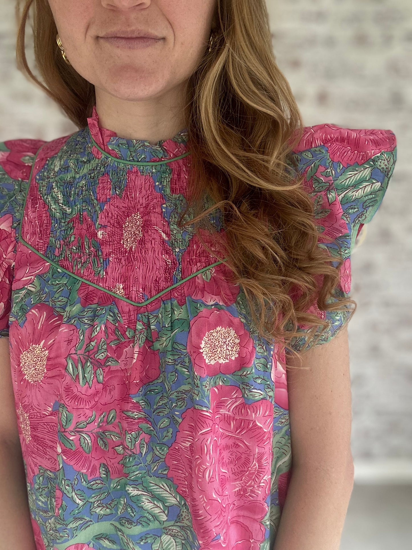 Sweet Tea & Smocking Floral Blouse