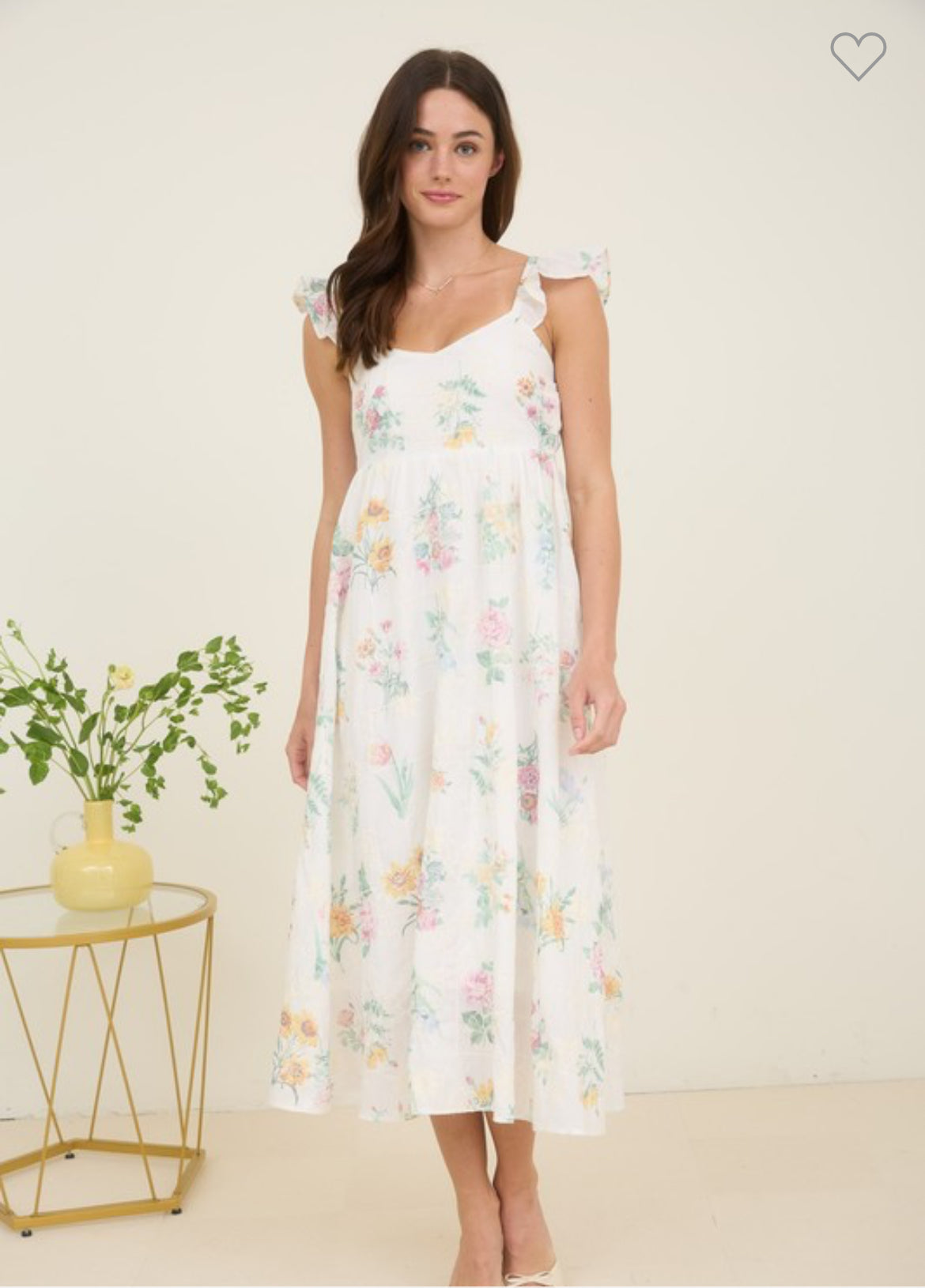 Petal Theory Flutter Sleeve Midi Dress