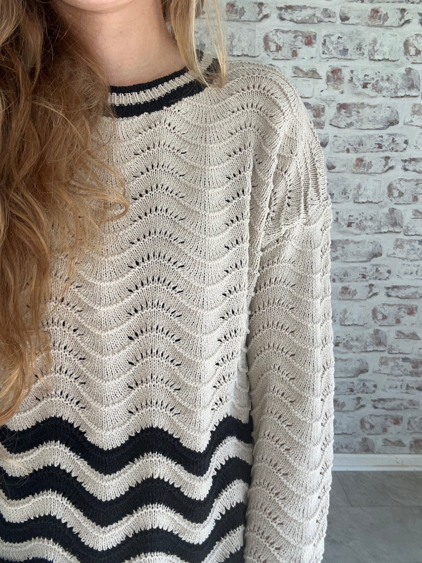 Wavy Knit Sweater