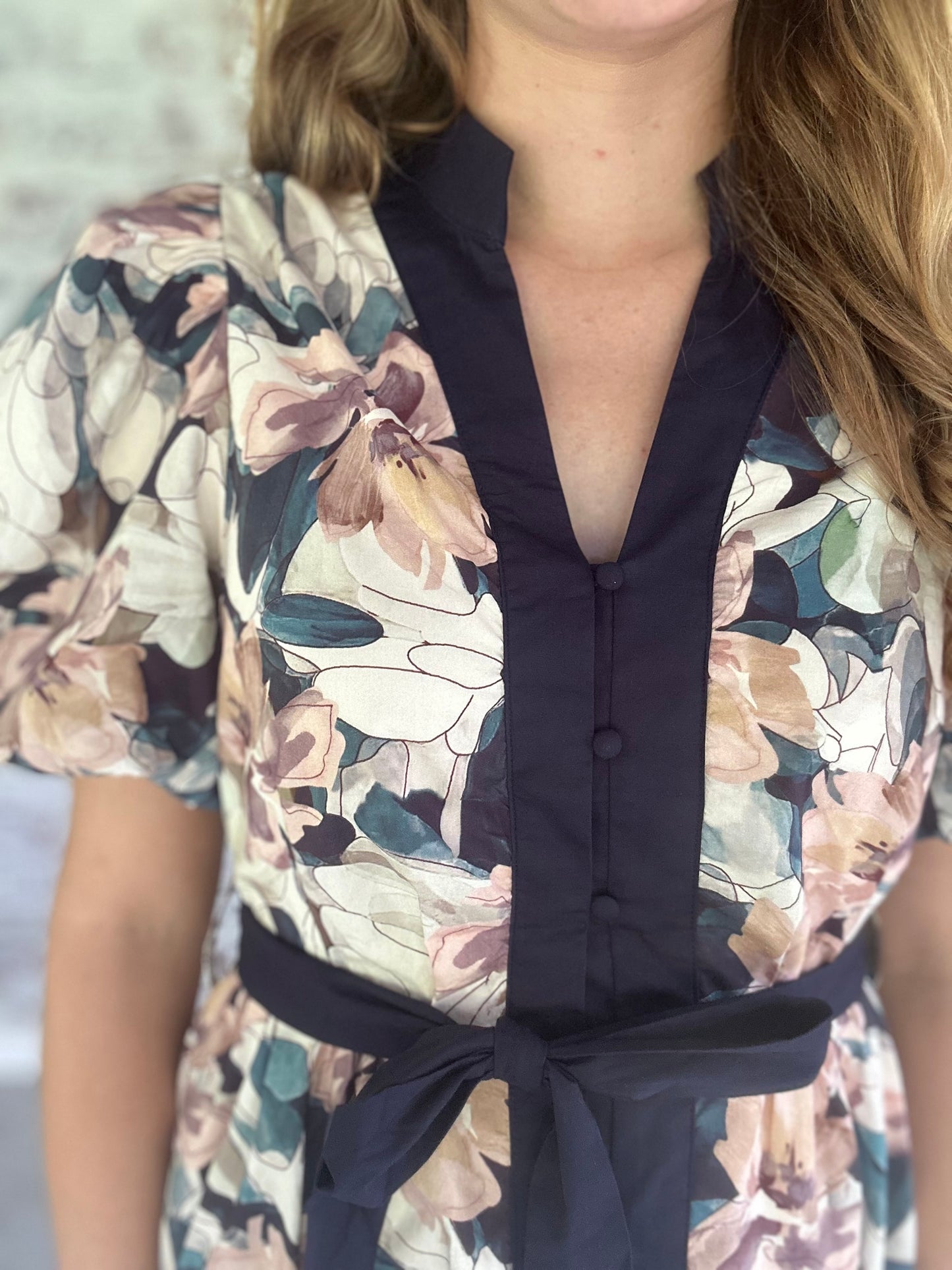 Dusky Meadow Navy Mini Dress