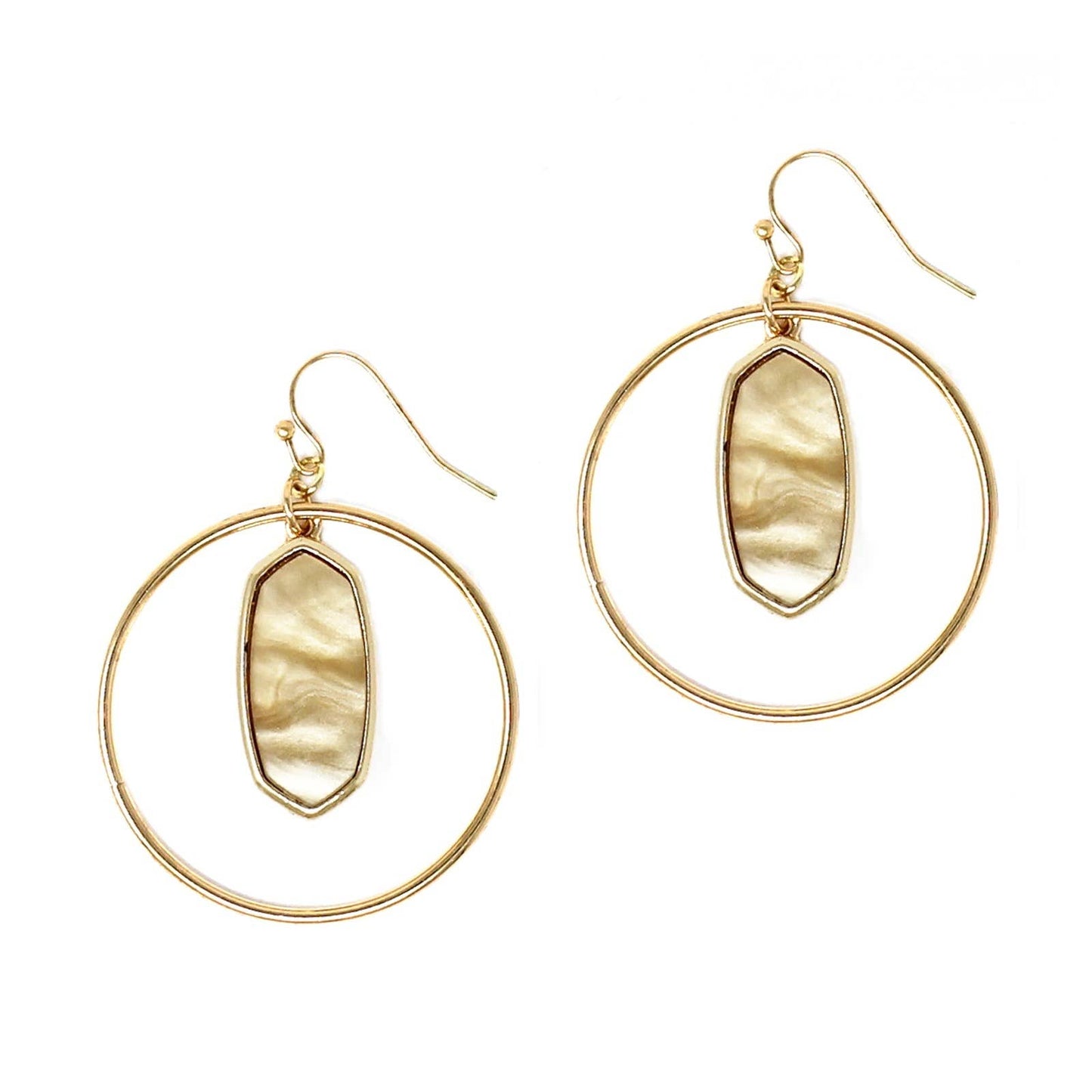 Kenzie Circle Drop Earrings: Nude