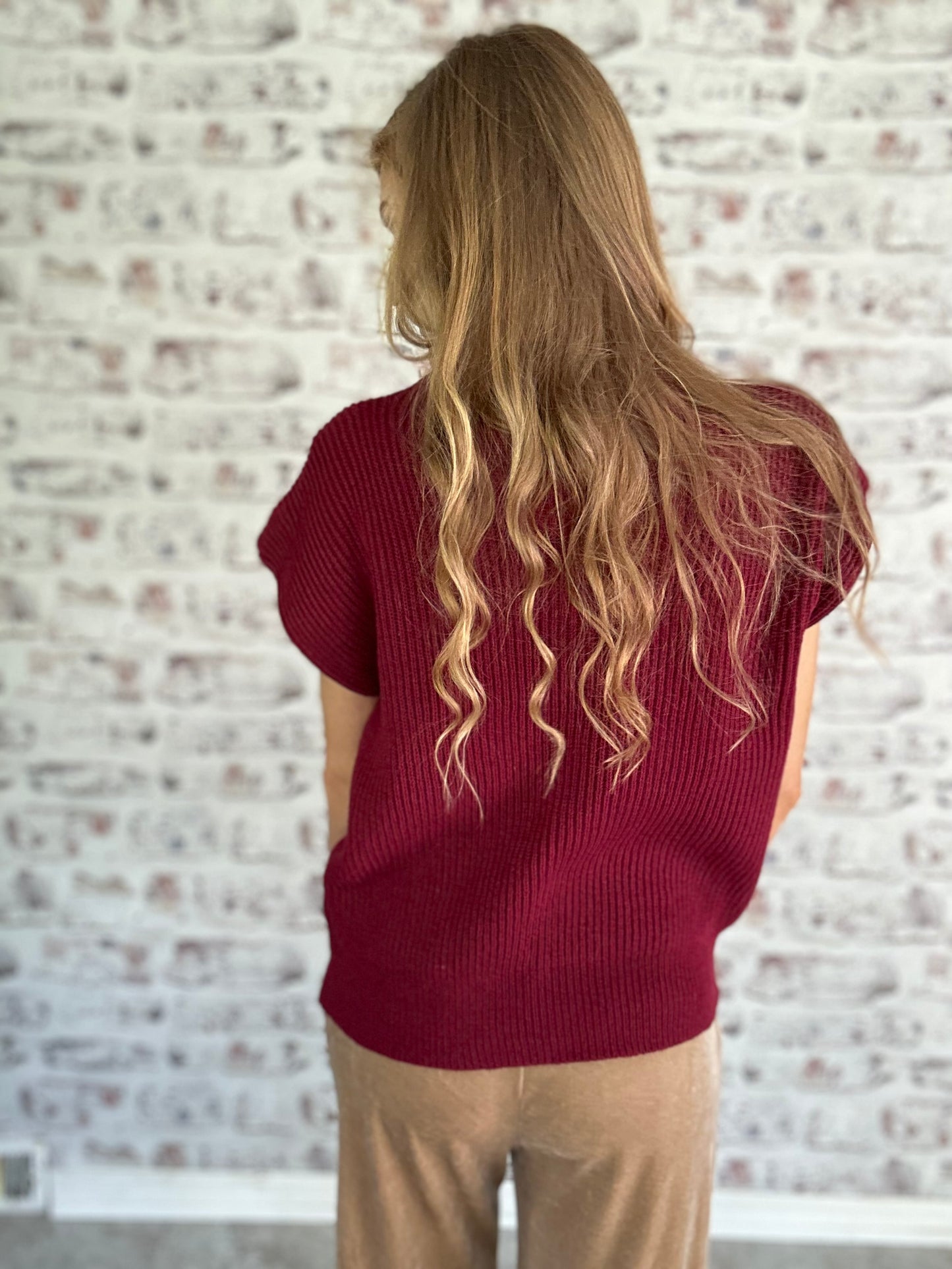 September Chill Sweater in Cabernet