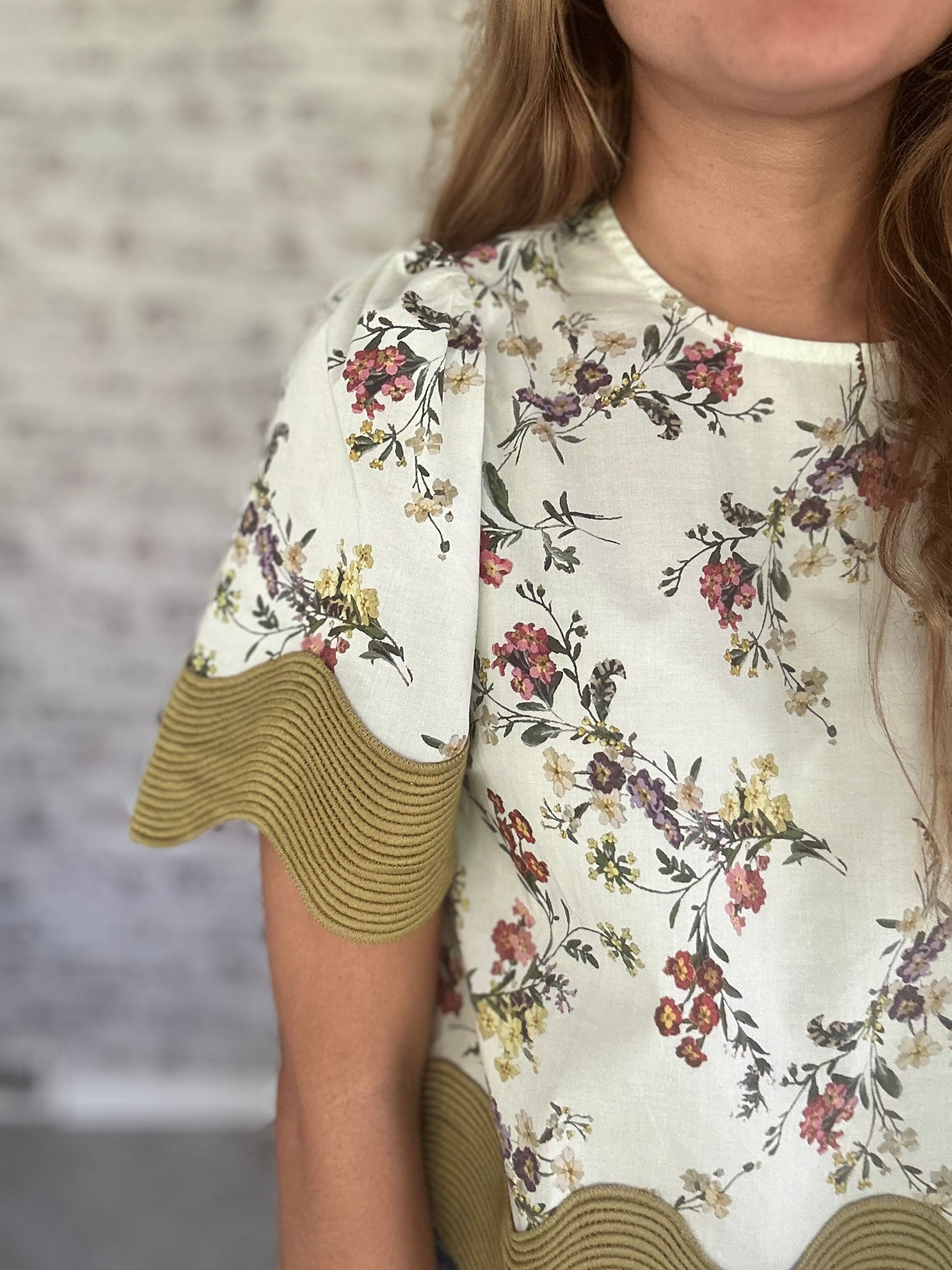 Waverly Ric Rac Floral Top