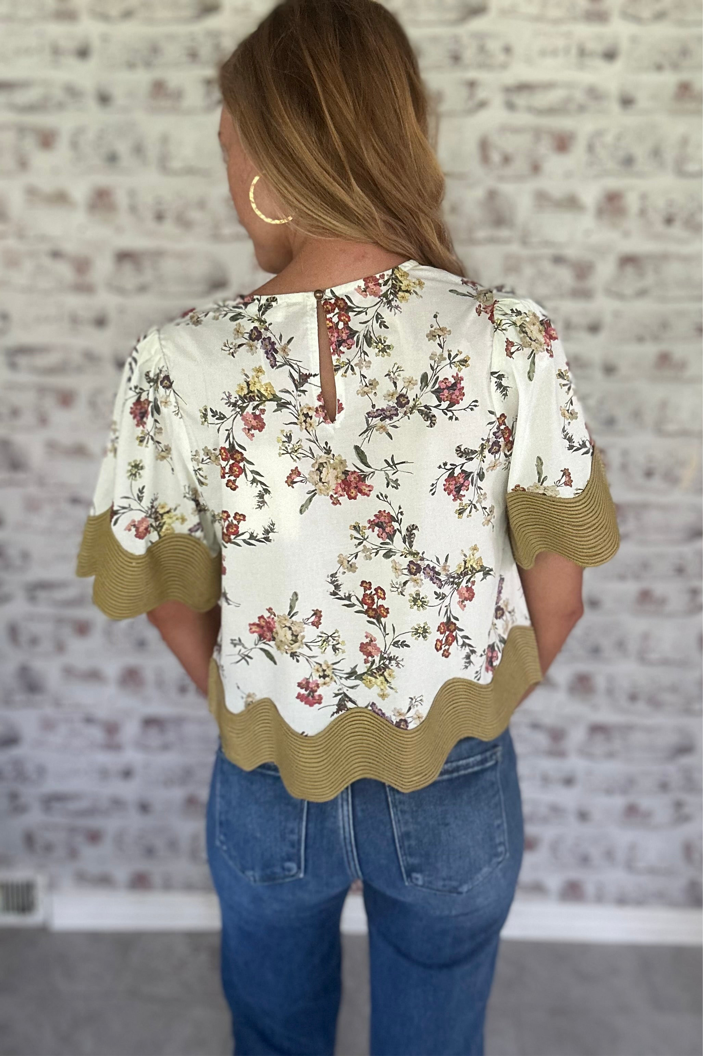 Waverly Ric Rac Floral Top