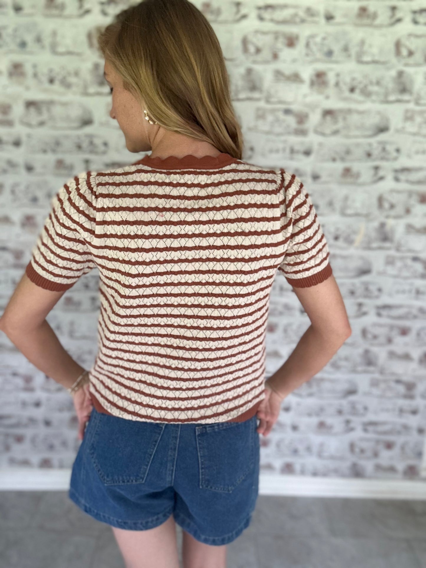Morning Market Striped Knit Top