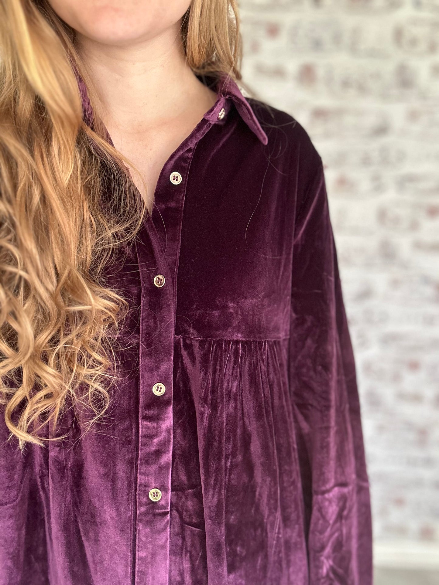 Velvet Bliss Shirt Dress