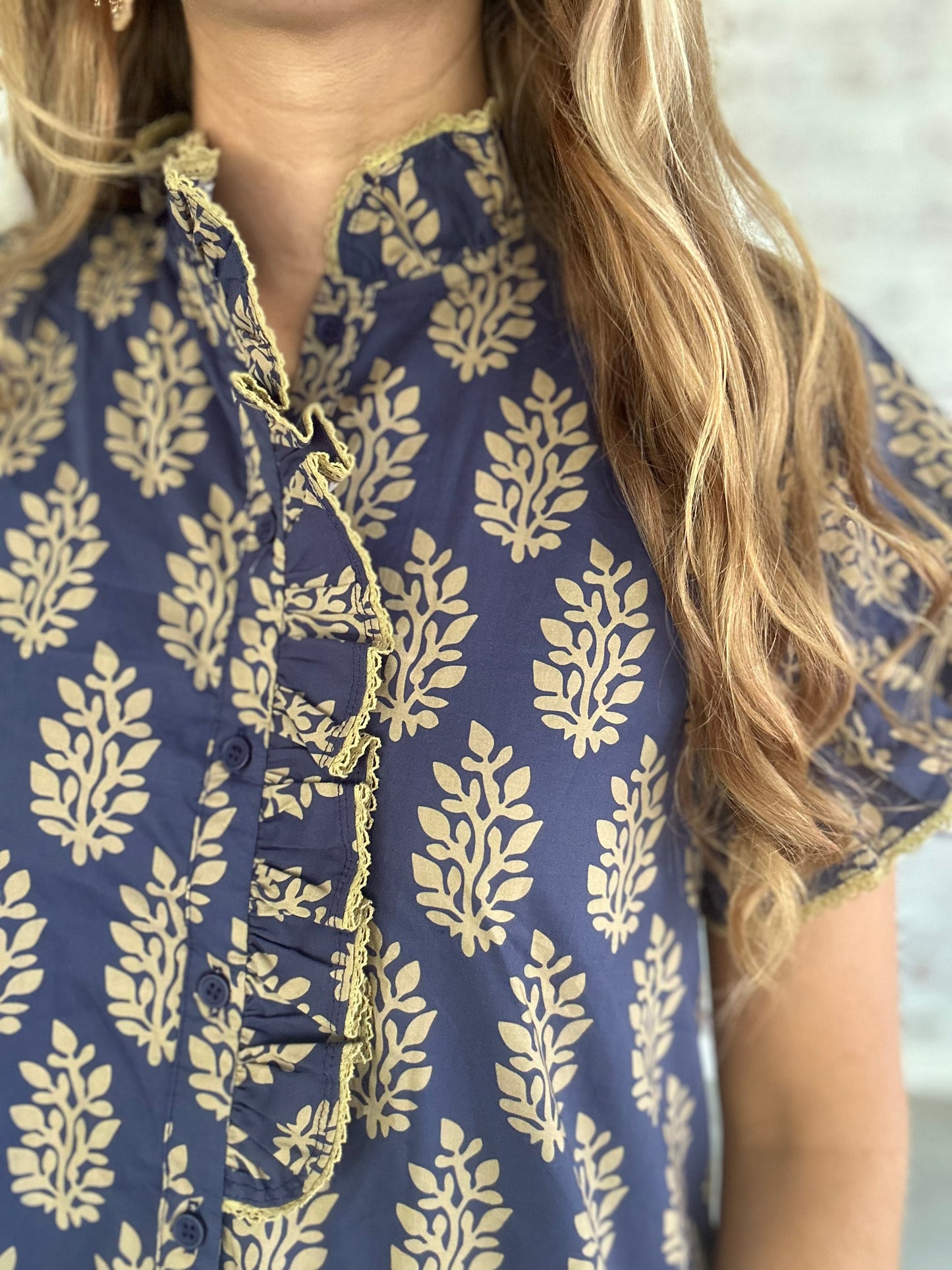 Goldenleaf Block Print Mini Dress