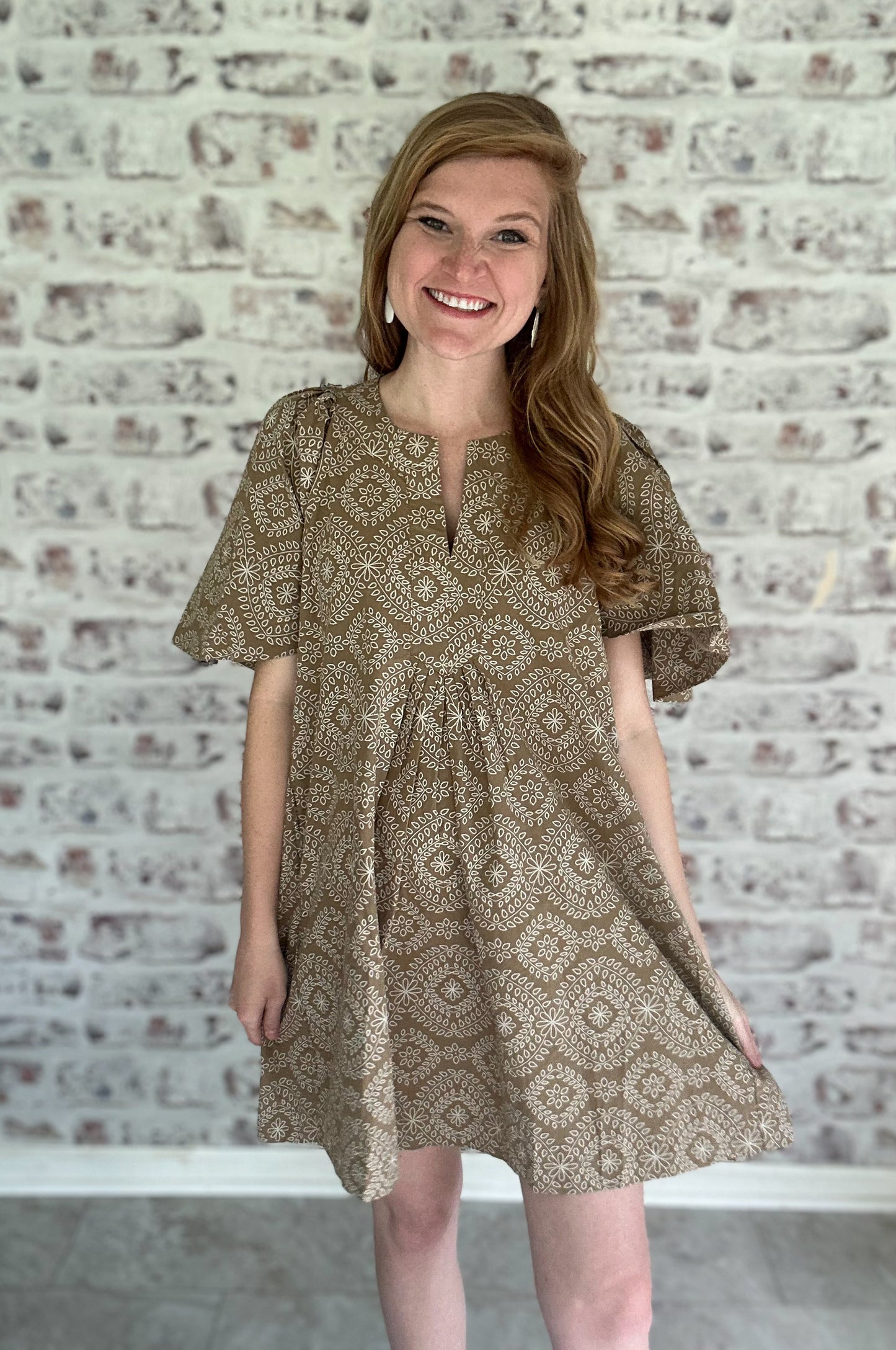 Weekend Wanderer Flutter Sleeve Mini Dress