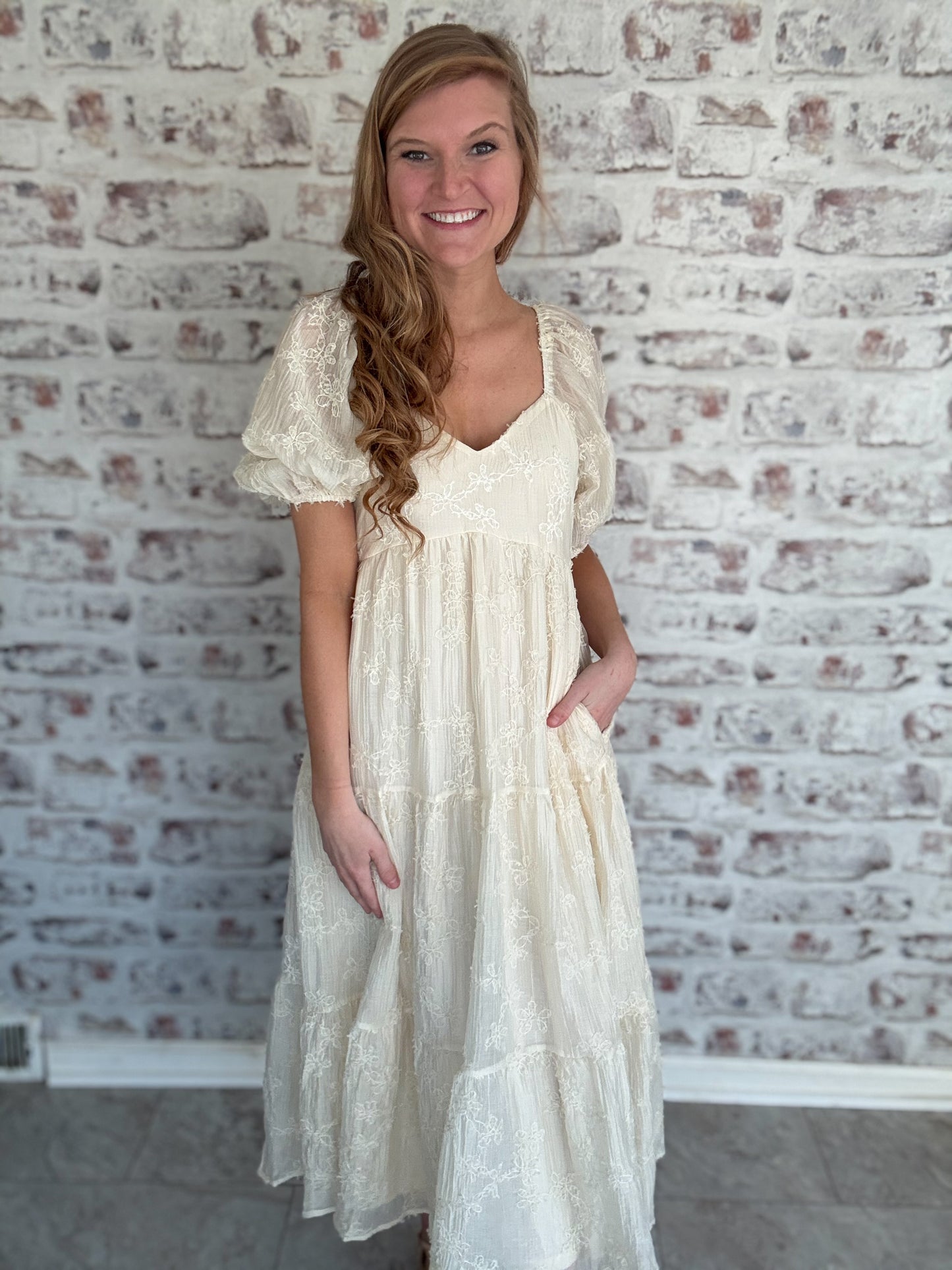 Hopes and Dreams Cream Midi Dress