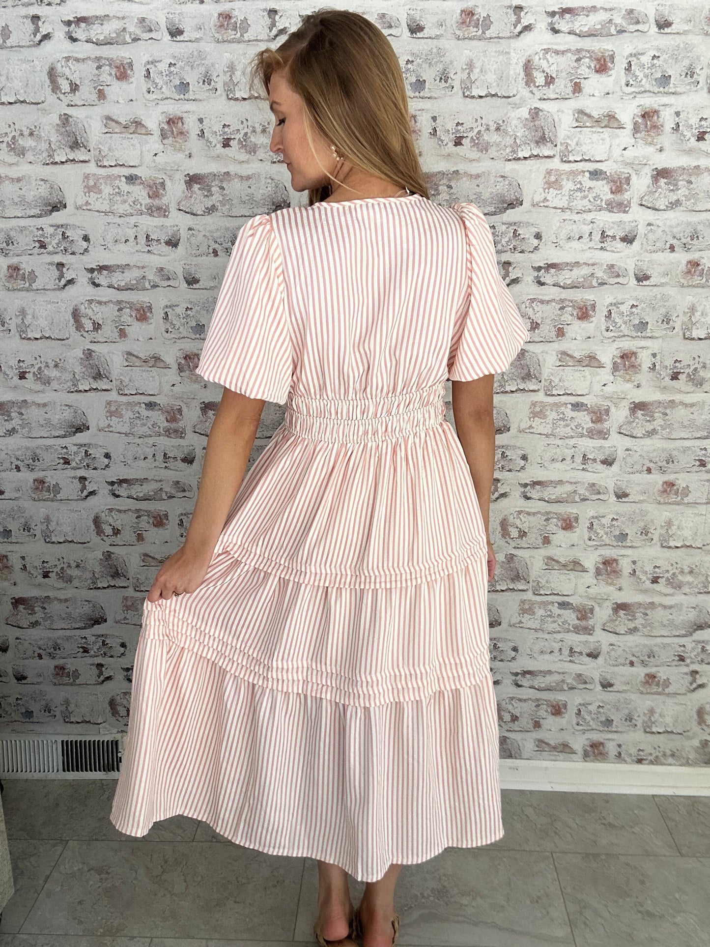 Heartstrings Stripe Midi Dress