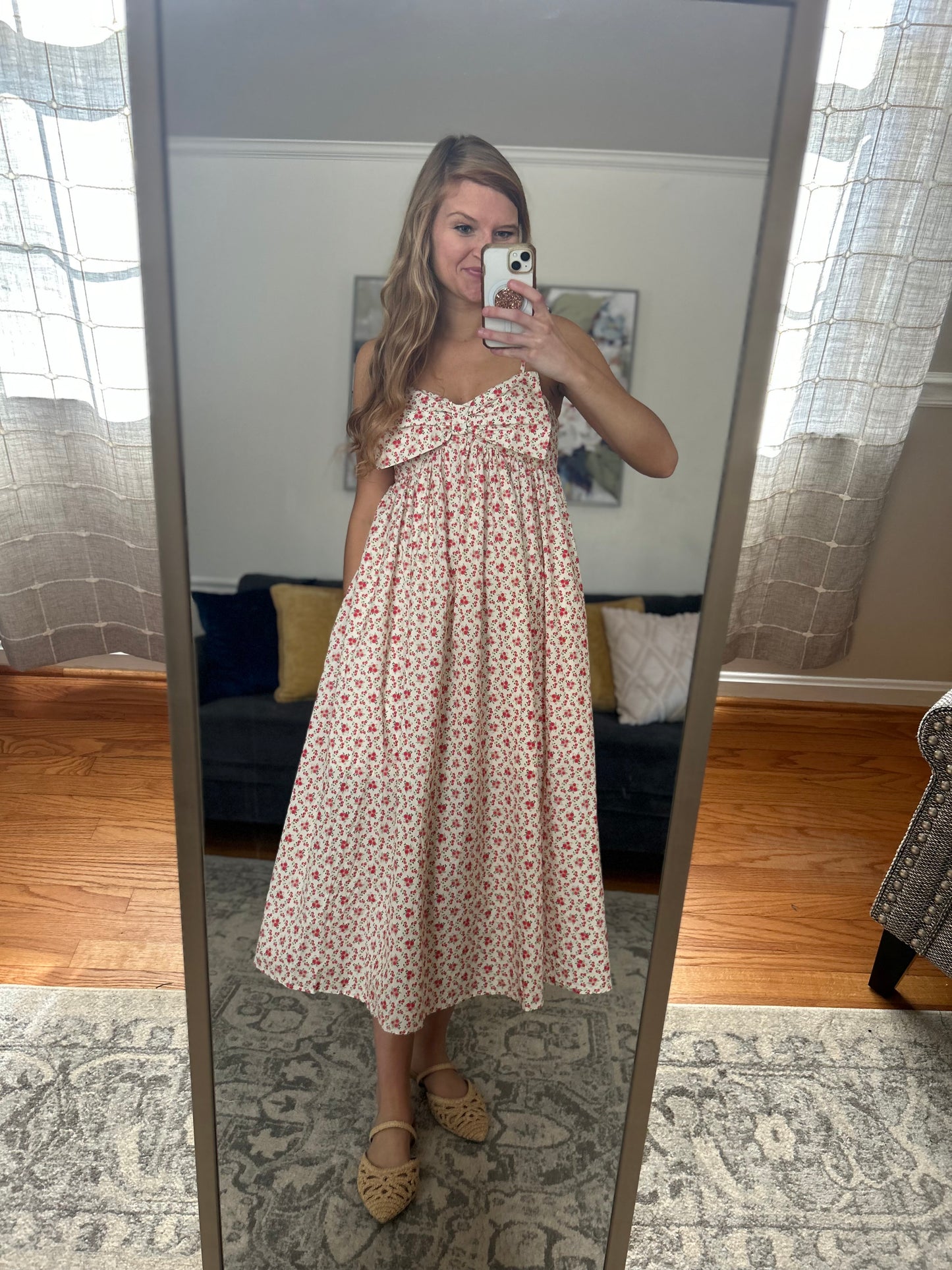 Love Story Bow Front Midi Dress
