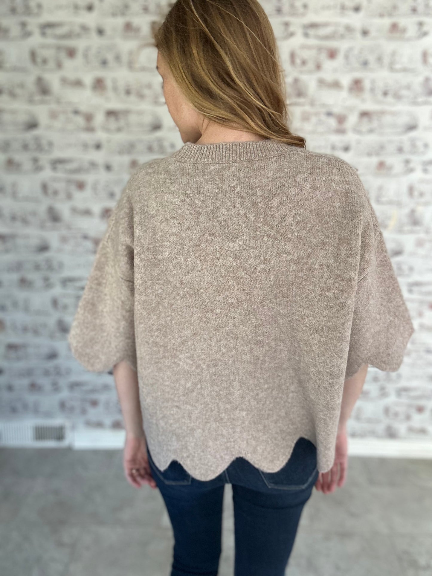 Parkside Latte Scalloped Sweater