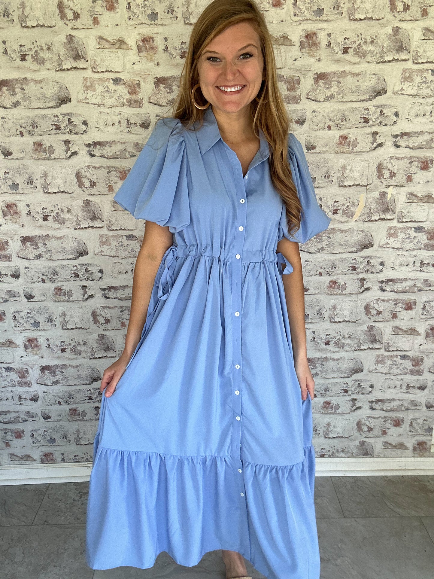 Manor House Puff Sleeve Midi Dress