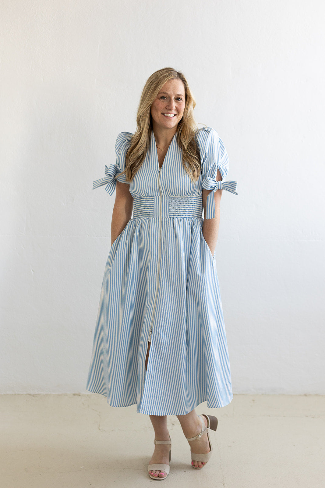 Carolina Belle Striped Midi Dress