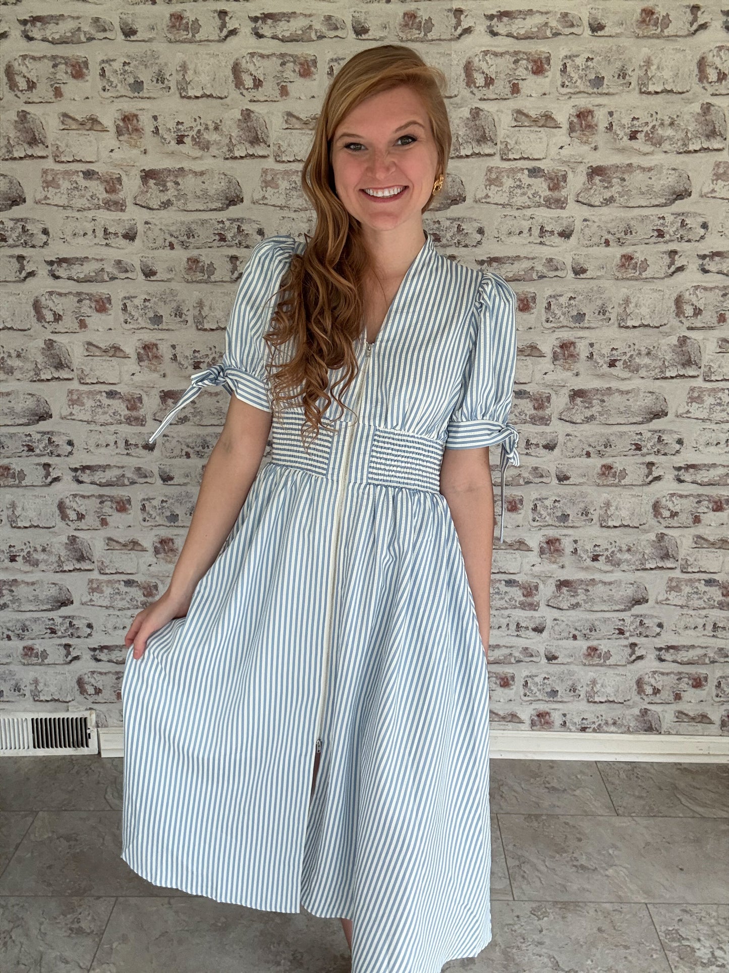 Carolina Belle Striped Midi Dress