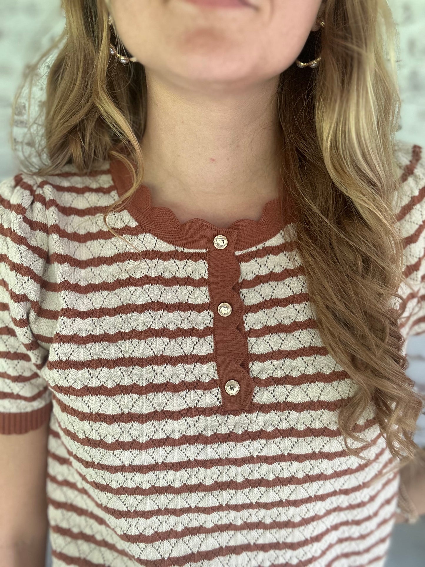 Morning Market Striped Knit Top