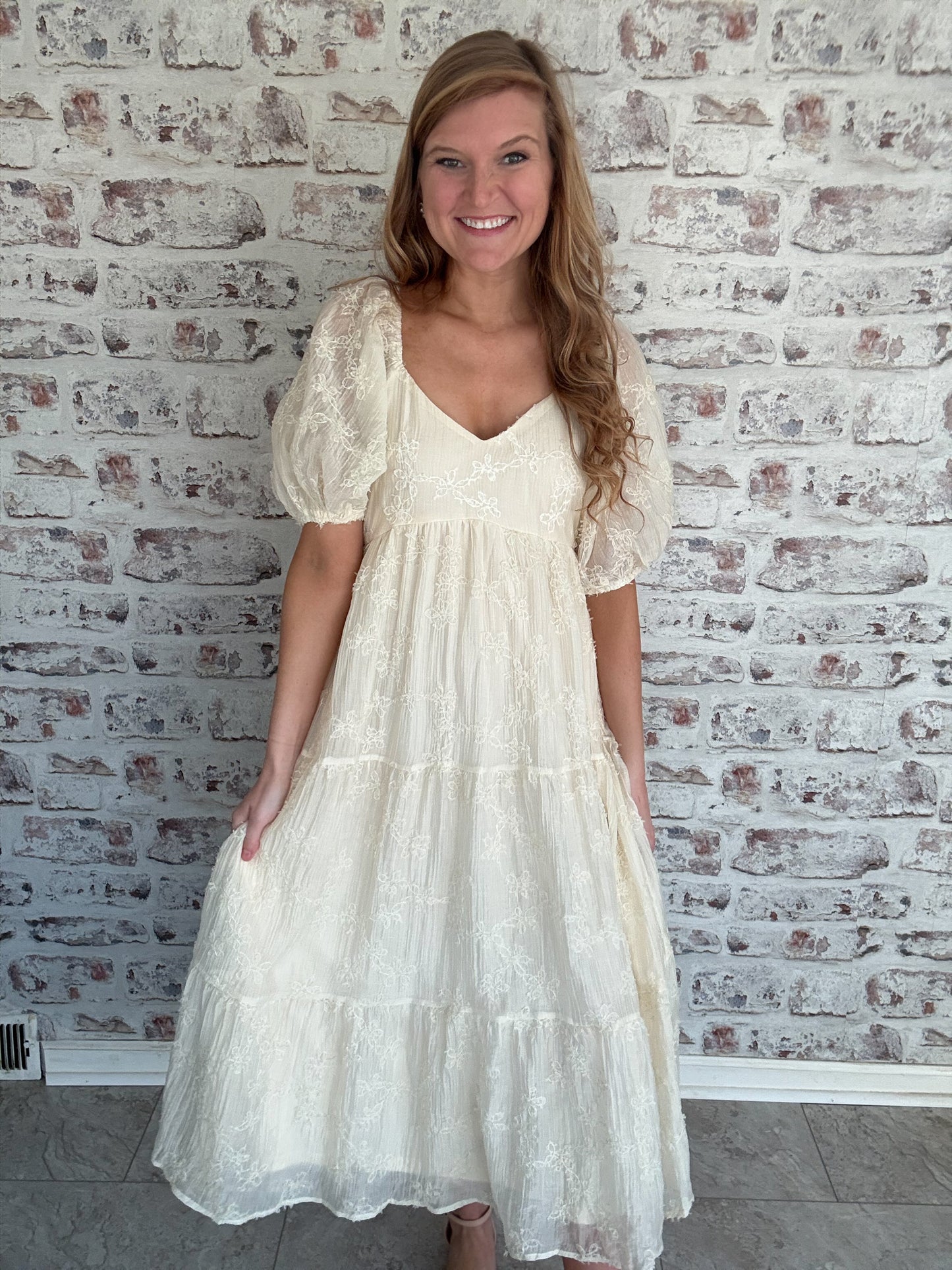 Hopes and Dreams Cream Midi Dress