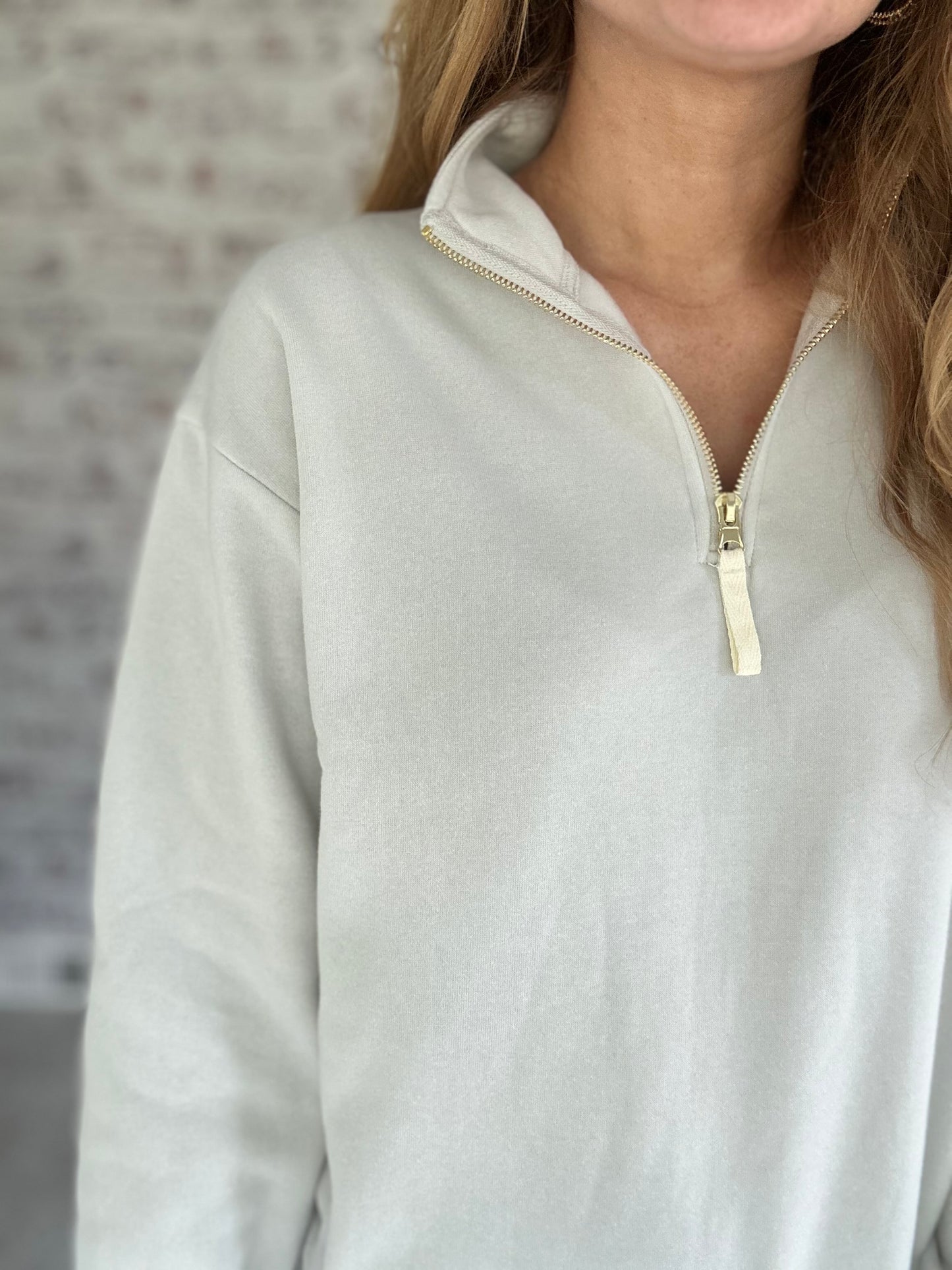 Half-Zip Pullover in Bone