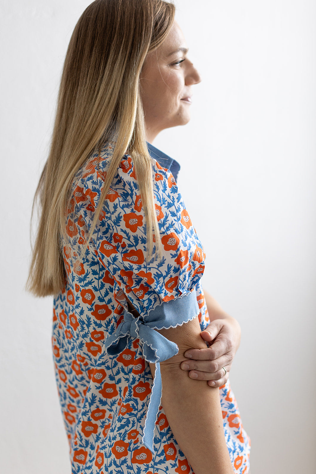 Prim and Floral Bow Sleeve Blouse
