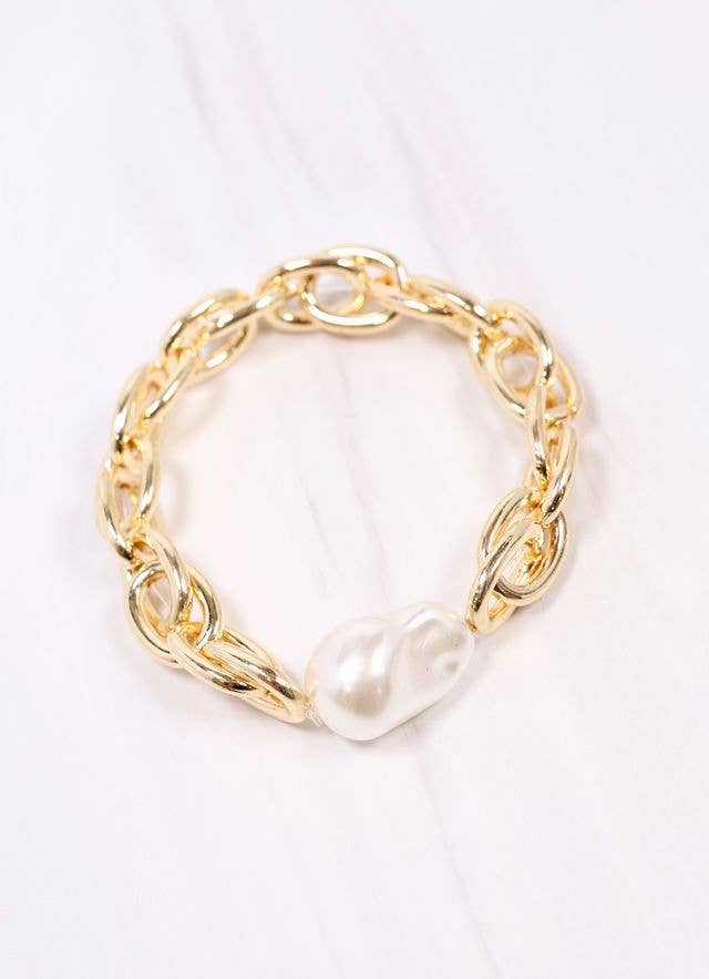 Harrie Link Bracelet with Pearl