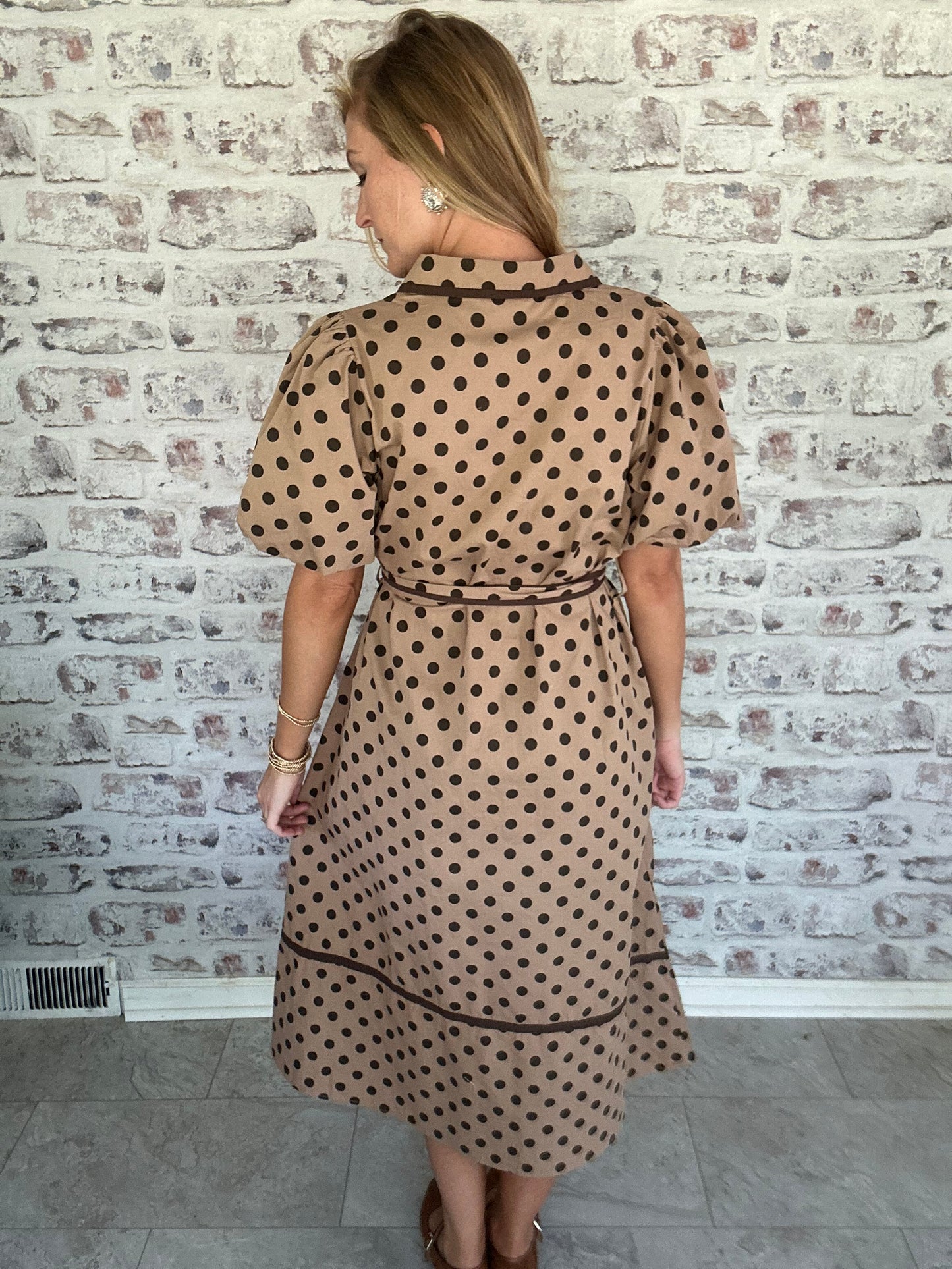 Espresso Society Dotted Midi Dress