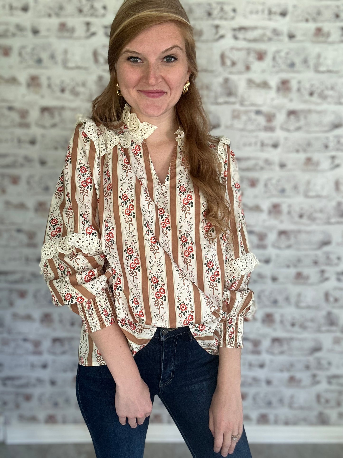 Vintage Bloom and Lace Top