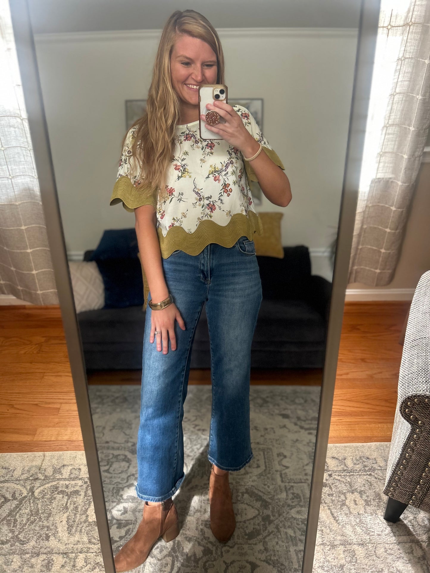 Waverly Ric Rac Floral Top