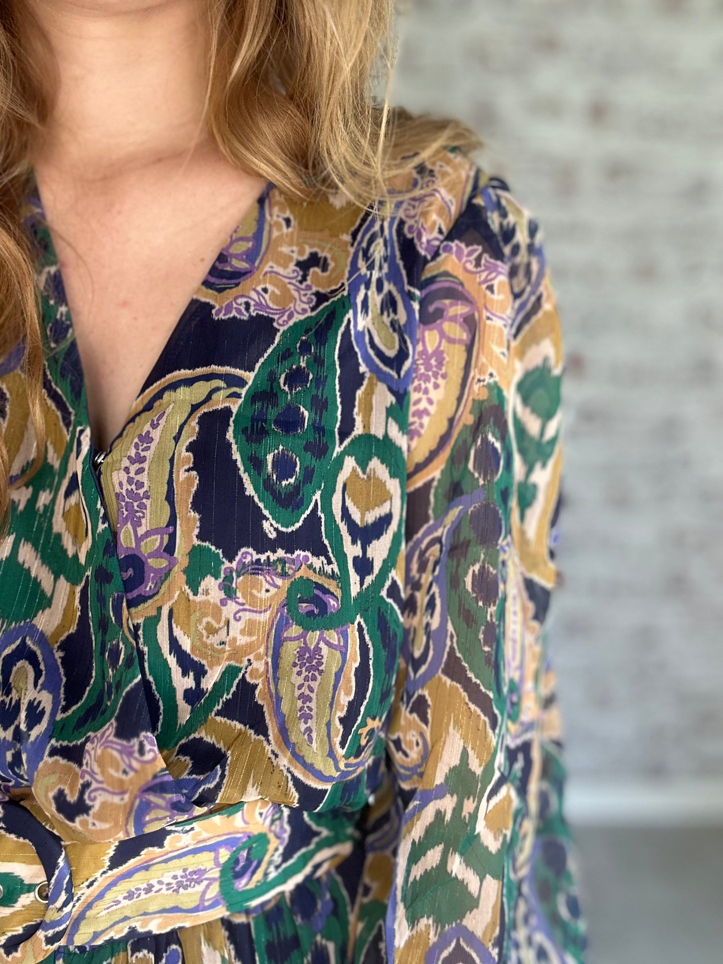 Verdant Dreams Belted Paisley Jumpsuit