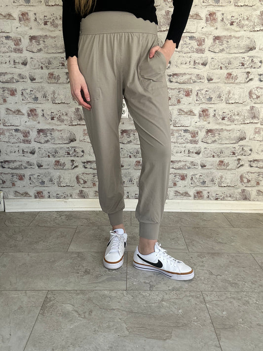 Basic Butter Soft Joggers in Stone Taupe