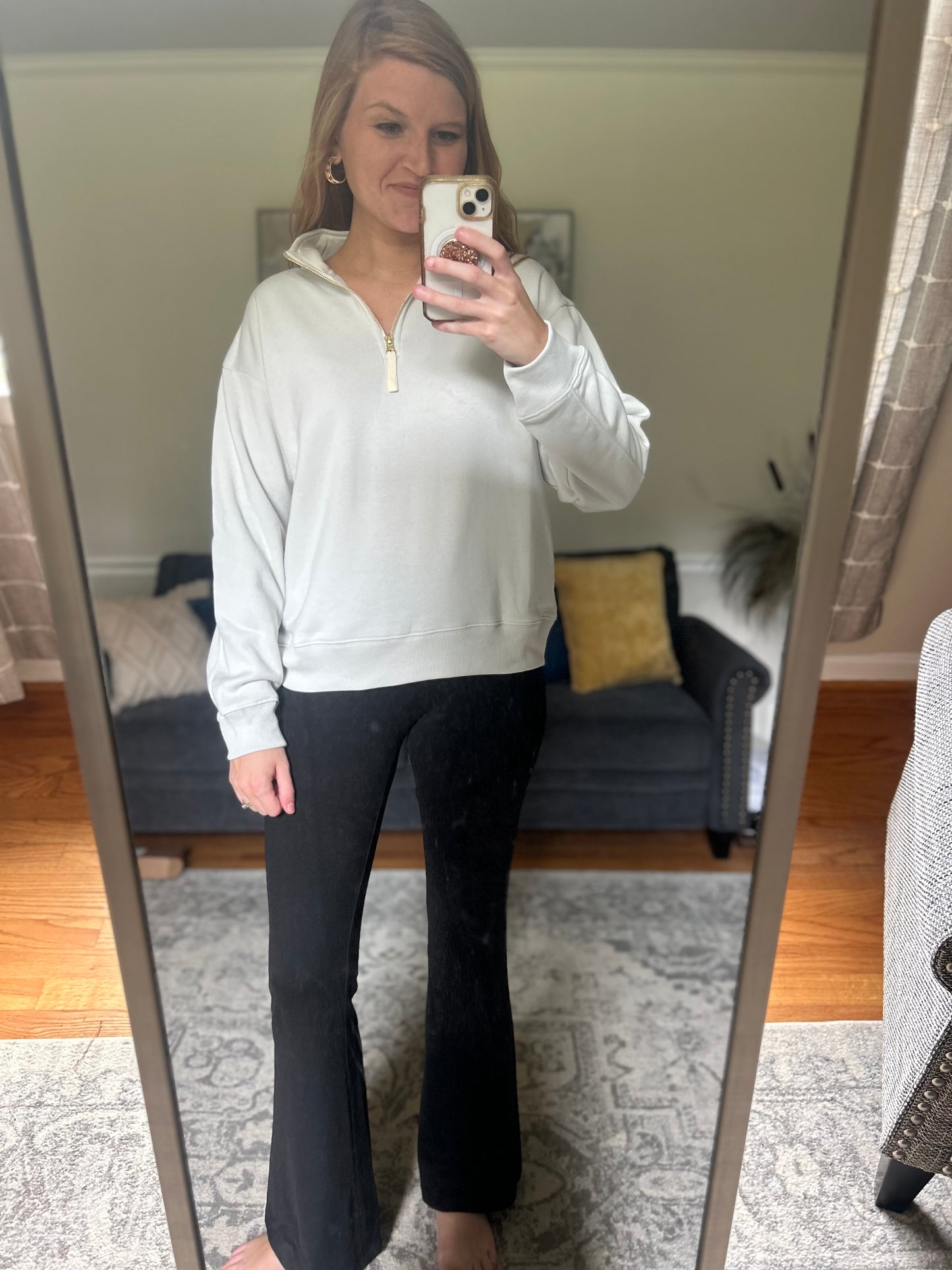 Half-Zip Pullover in Bone