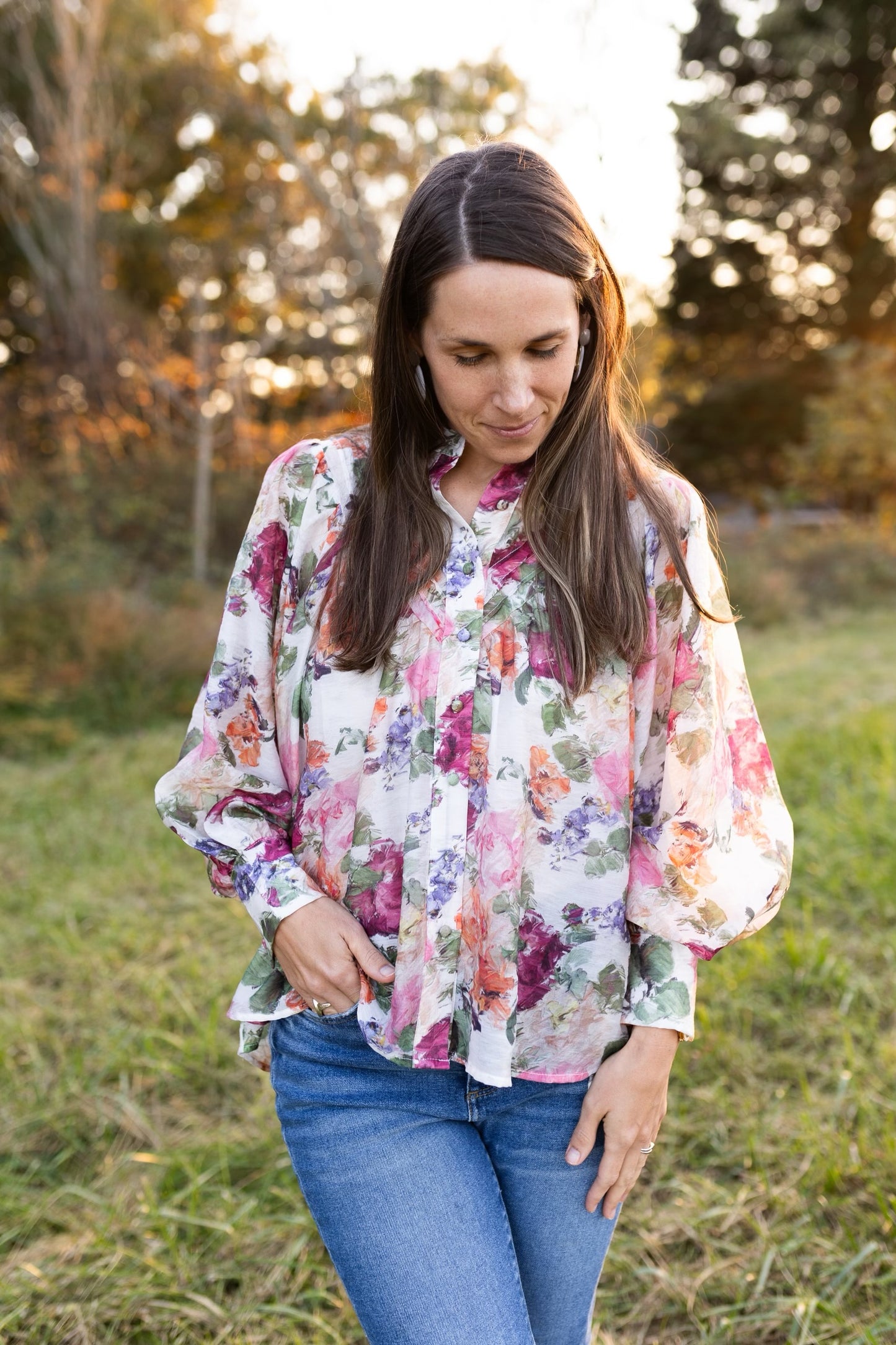 At the Garden Floral Blouse