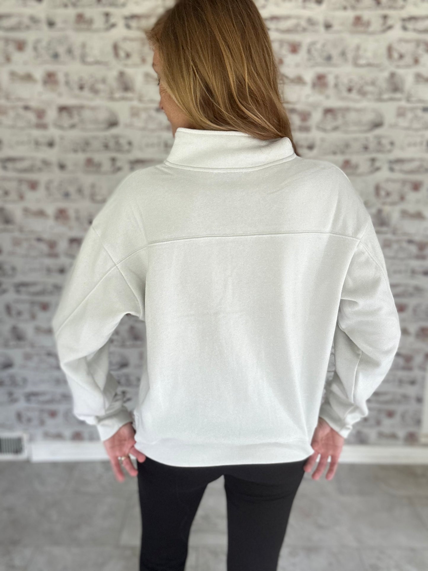 Half-Zip Pullover in Bone