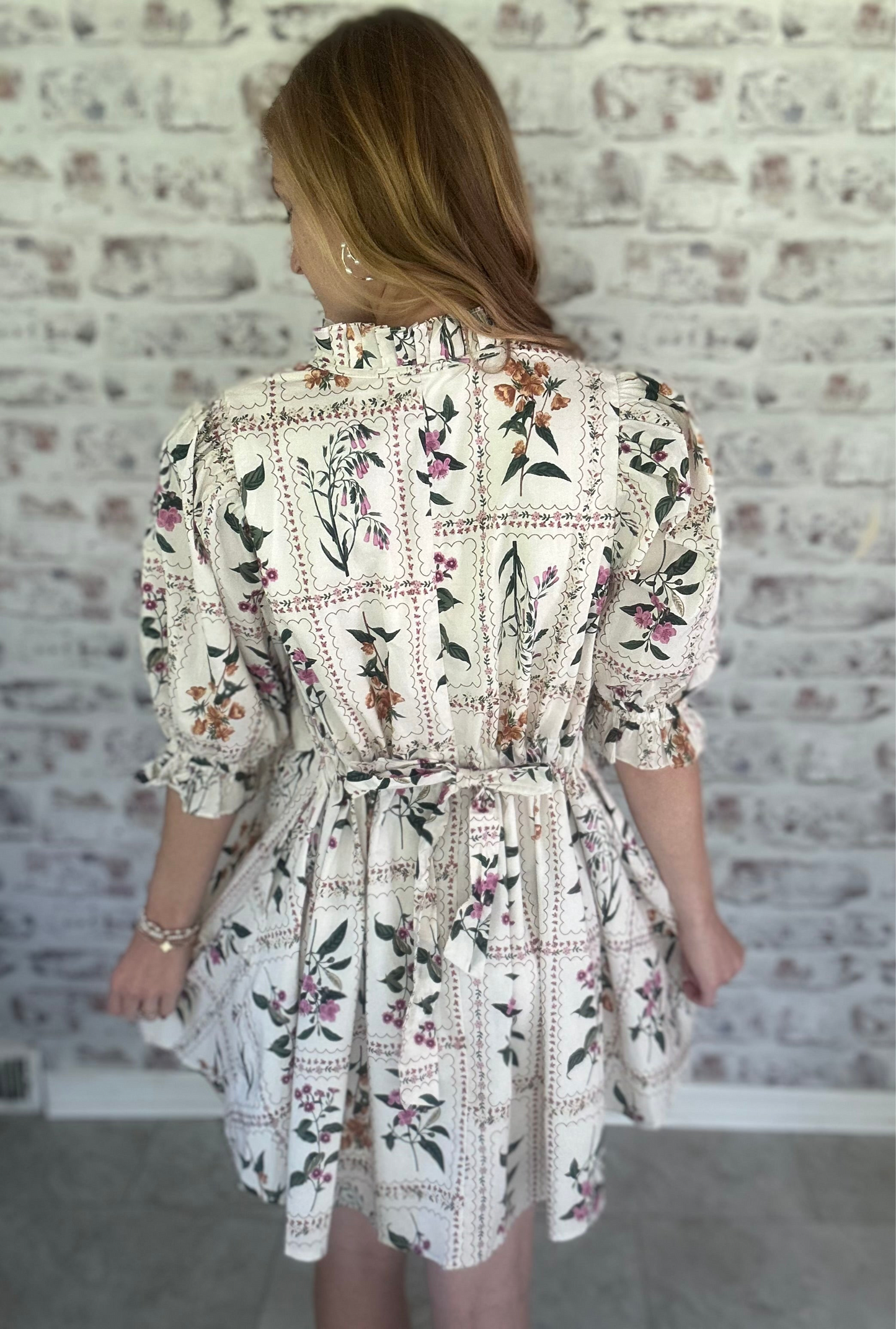 Love Letter Blooms Ruffle Sleeve Mini Dress