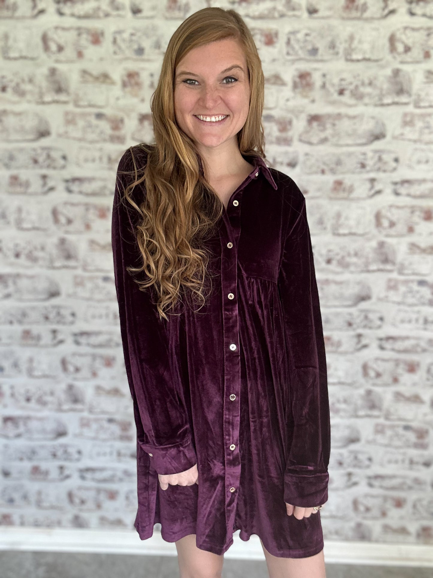 Velvet Bliss Shirt Dress